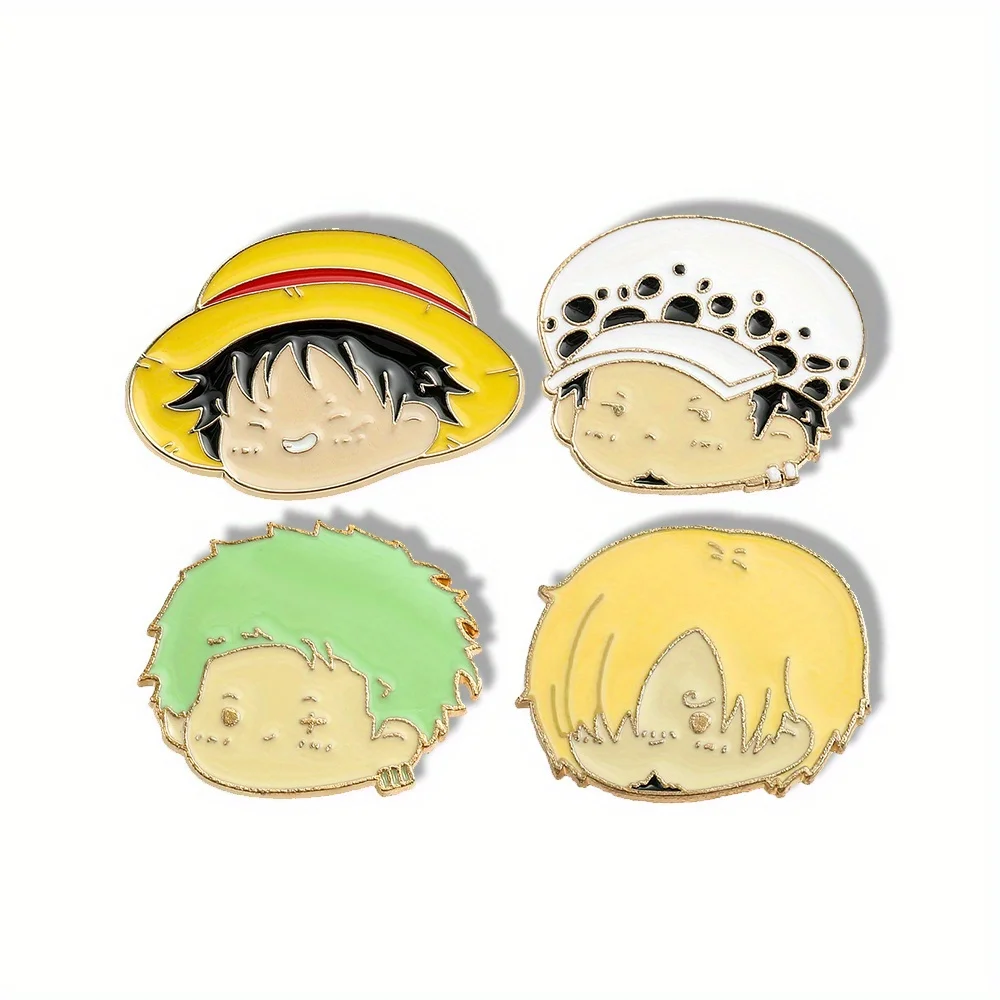 Cosplay Prop Bag - 4 Pcs Anime Character Brooch Simple