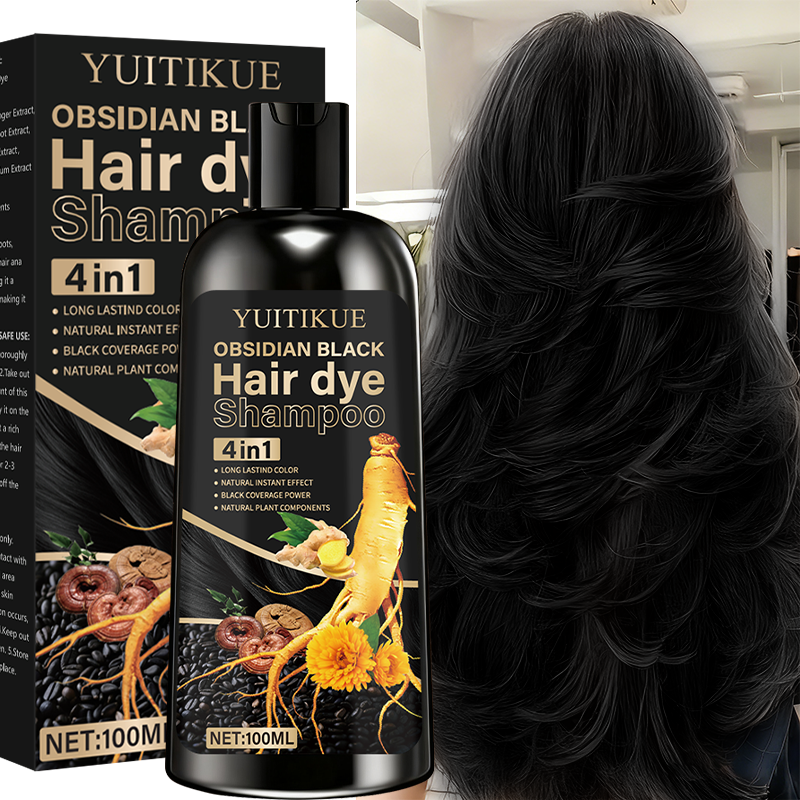 Hair Spray Color - Obsidian black hair dye shampoo 4-in-1,