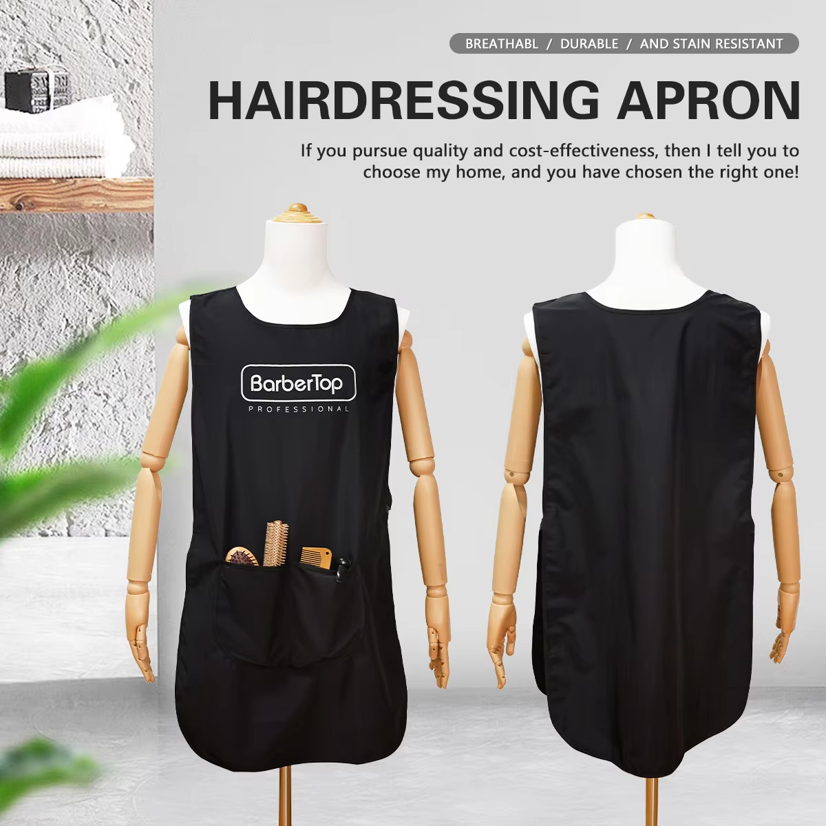 Barbertop Black Stylist Apron  - огляд і ціна Hair Spray Color