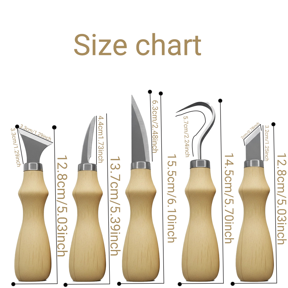 5pc Wood Carving Tools Set Oak - огляд і ціна Craft Knife Set