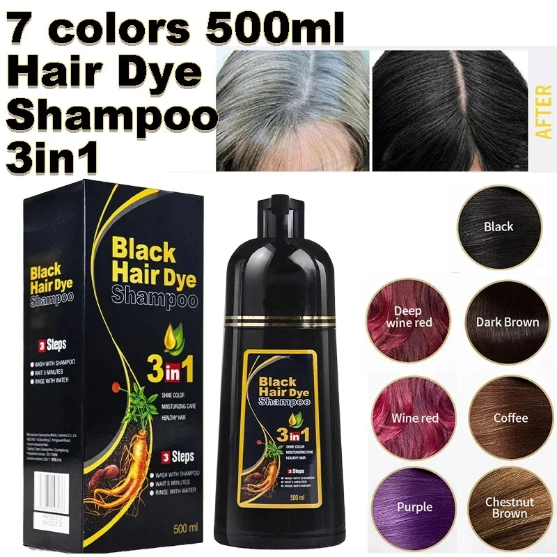 500ml Hair Dye Shampoo 3 in 1  - огляд і ціна Hair Spray Color
