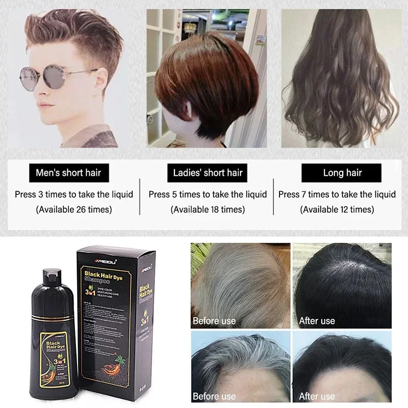 500ml Hair Dye Shampoo 3 in 1  - огляд і ціна Hair Spray Color