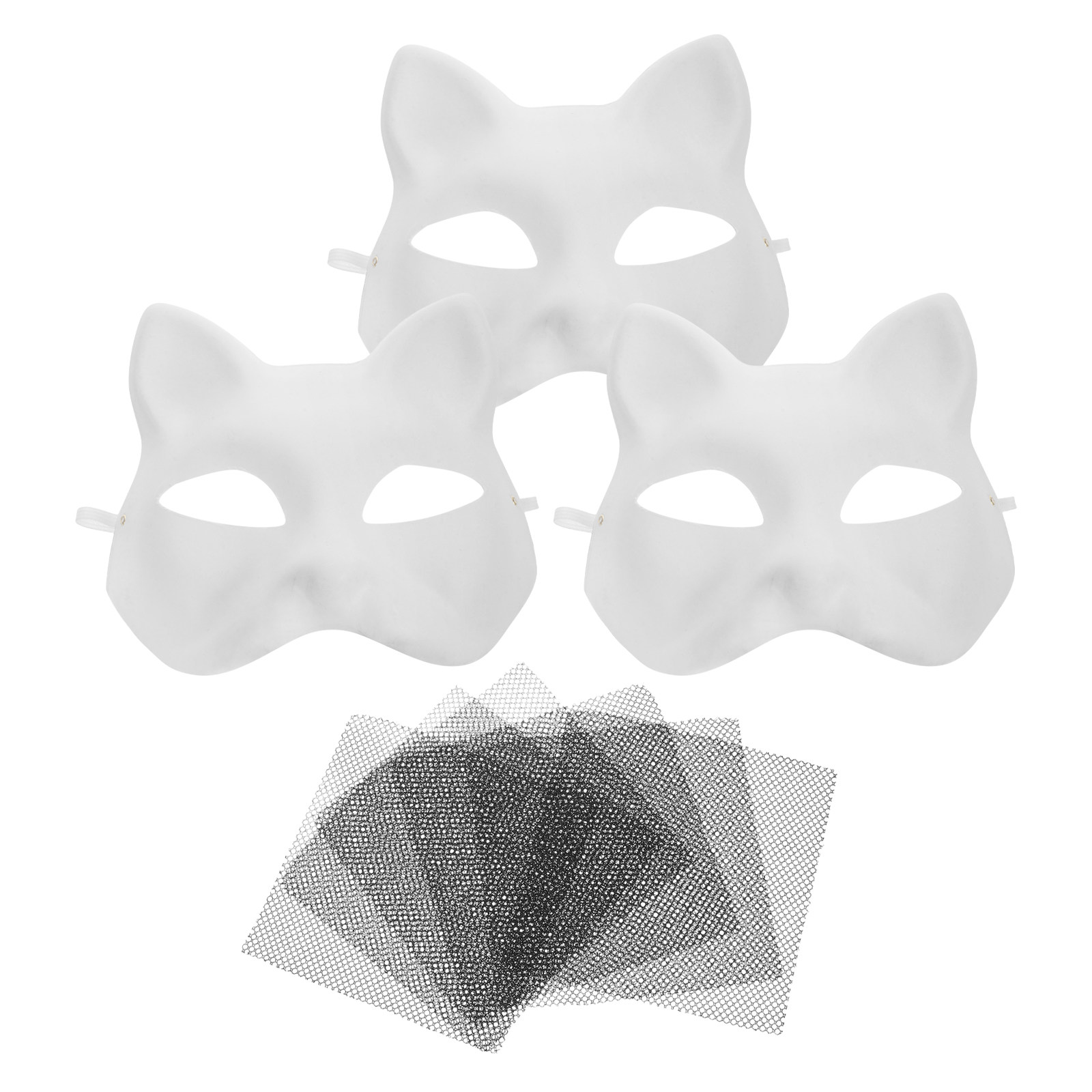 3Sets Cat Mask Unpainted Blank - огляд і ціна Cosplay Prop Painting